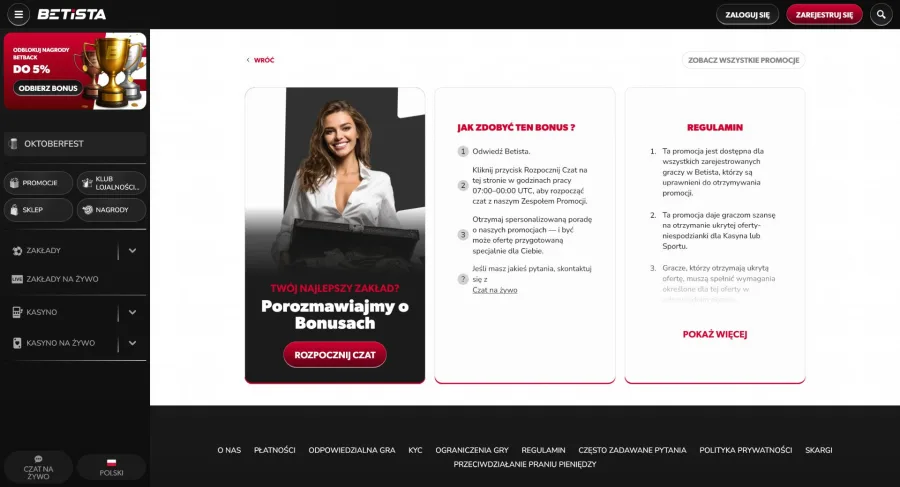 wynegocjuj 60 darmowych obrotów w Betista Casino